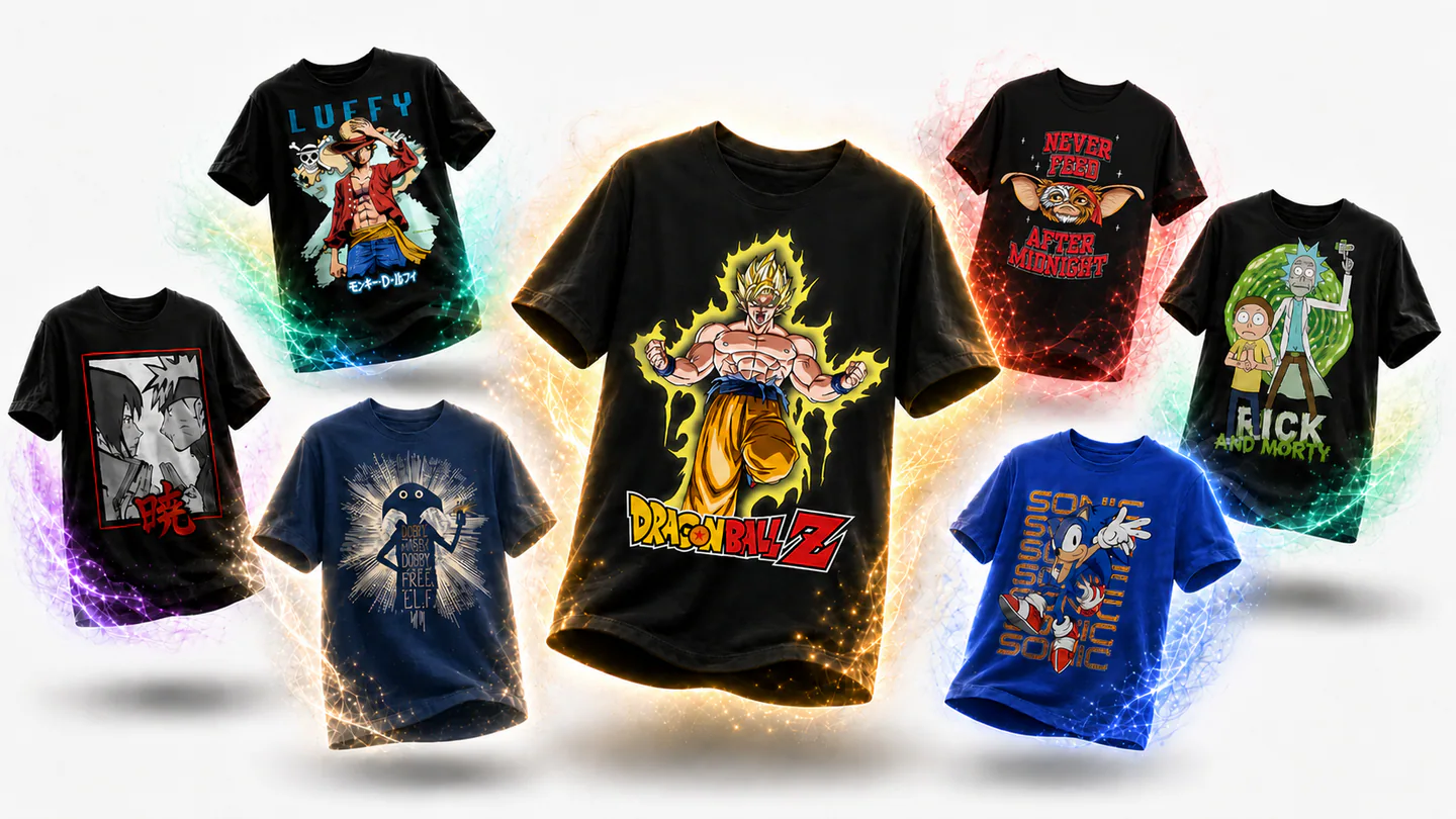Selección de camisetas de diferentes universos ARISA
